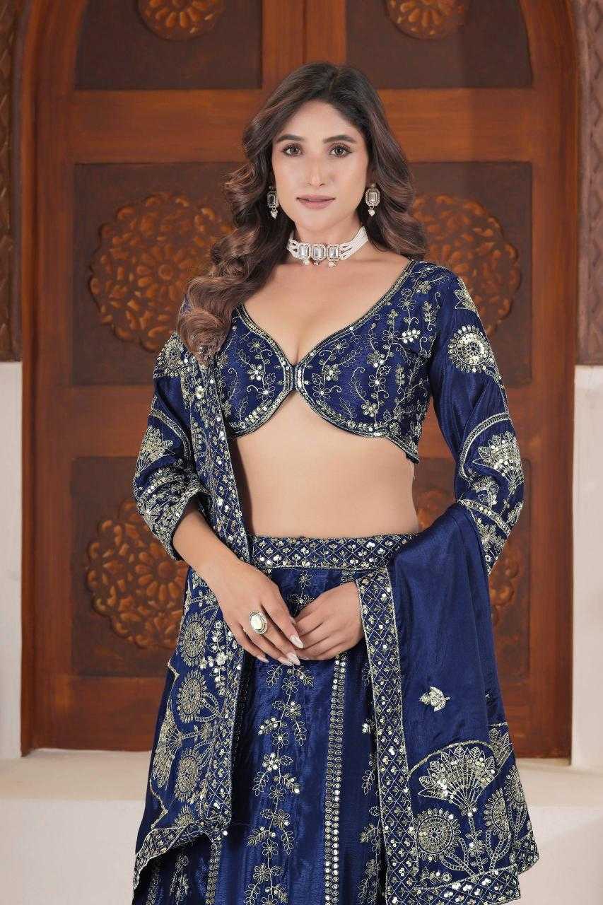 Chinon Silk Designer Sequins Lehenga Outfits